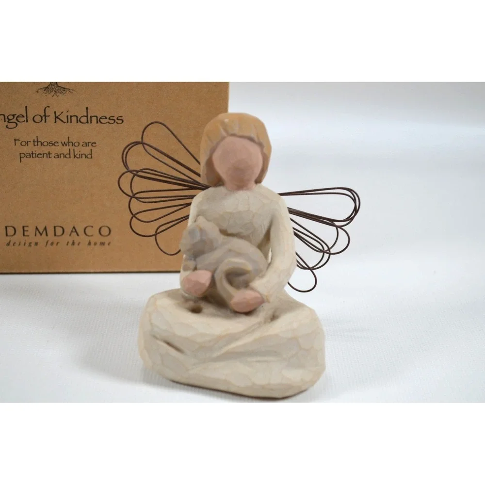 Willow Tree ANGEL OF KINDNESS Figurine Girl Holding a Cat 3